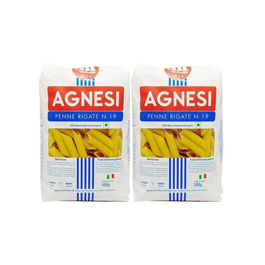 Agnesi Penne Rigate N-19 Pasta 500g (PACK OF 2) - Luckystore.in