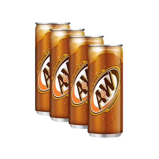 A&W Root Beer, Rasa Sarsaparilla, Drink imported 330 ml (Pack of 4) - Luckystore.in