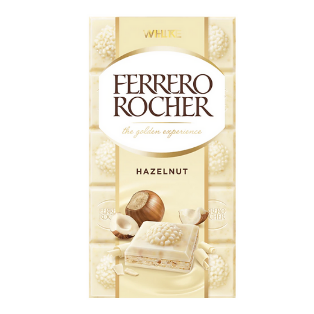 Gourmet Ferrero Rocher White Chocolate Bar With Hazelnut