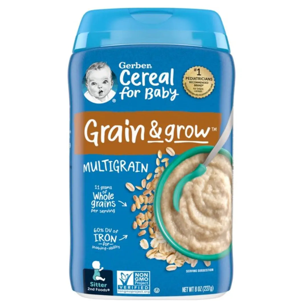 luckystore imported baby food Gerber 1st Foods Cereal for Baby Grain &  Grow Multigrain, Whole Grain, 8 oz( 227 g)